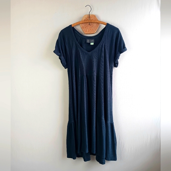 Anthropologie Saturday Sunday Kathie Gray French Terry Flounce Dress Size Large - Picture 3 of 7